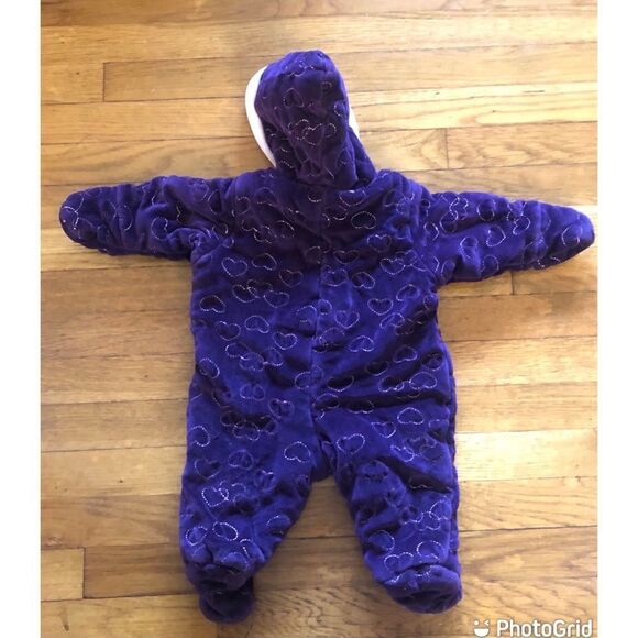 First Impressions Snow Suit Bunting Purple 3-6 M - Picture 2 of 10